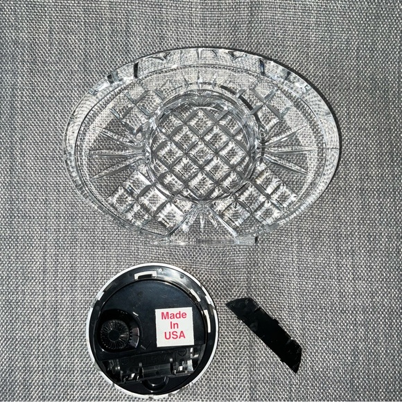 Vintage Glass Crystal Desk OVAL CLOCK - Picture 12 of 15